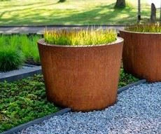 Rustique Radiance Corten Steel Flowerpot