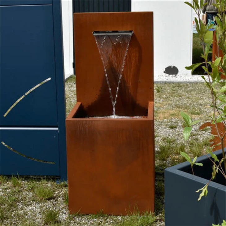 Whispering Corten Steel Water Feature Garden Cascade