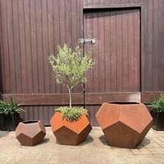 Irregular Shaped Weather-resistant Steel Flower Pot Metal Planter Pot